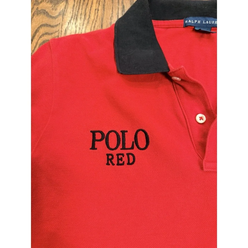 Ralph Lauren Polo Red Big Pony Polo Shirt Youth L‎ Red Black Short Sleeve Preppy